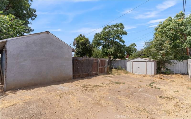 RV area & shed w/ gated separate alley access