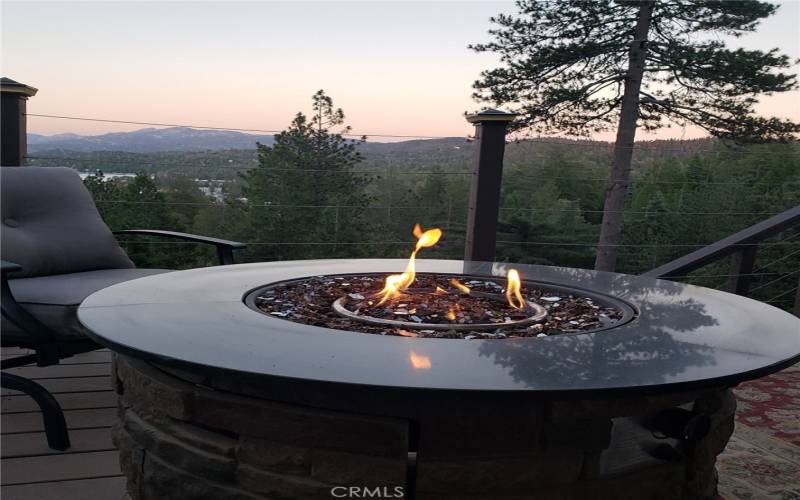 Firepit in evening