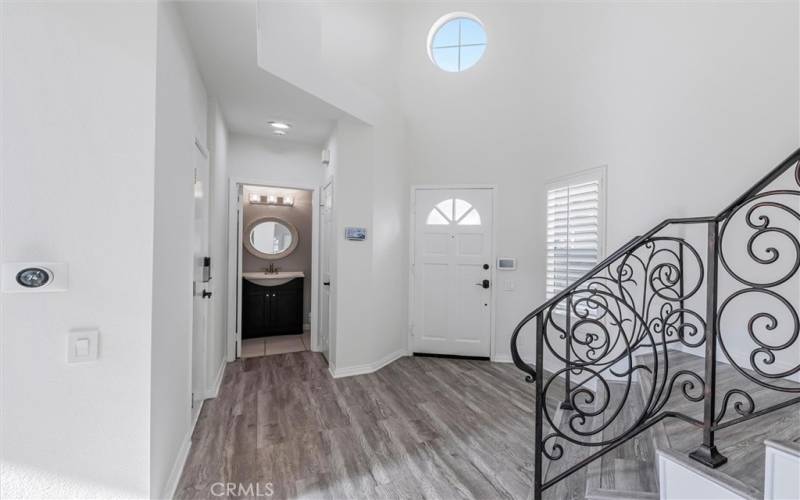 Looking towards downstairs guest bathroom