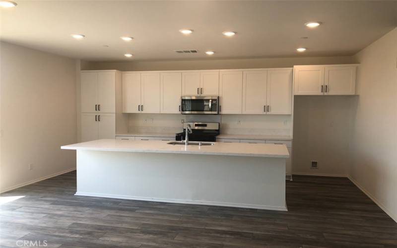 XL kitchen Island with Quartz countertops