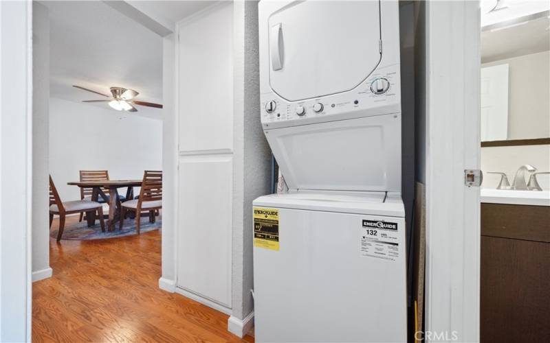 Stackable Washer and Dryer and Linen Closets
