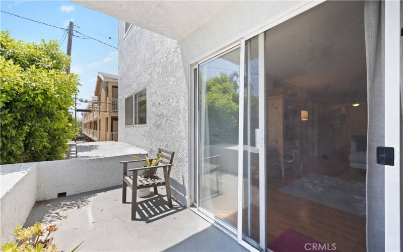 Patio view into living room