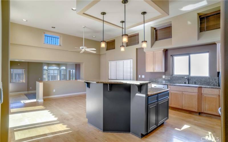 Kitchen opens to spacious dining room and overlooks the living room