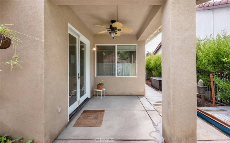 Covered patio off den/office