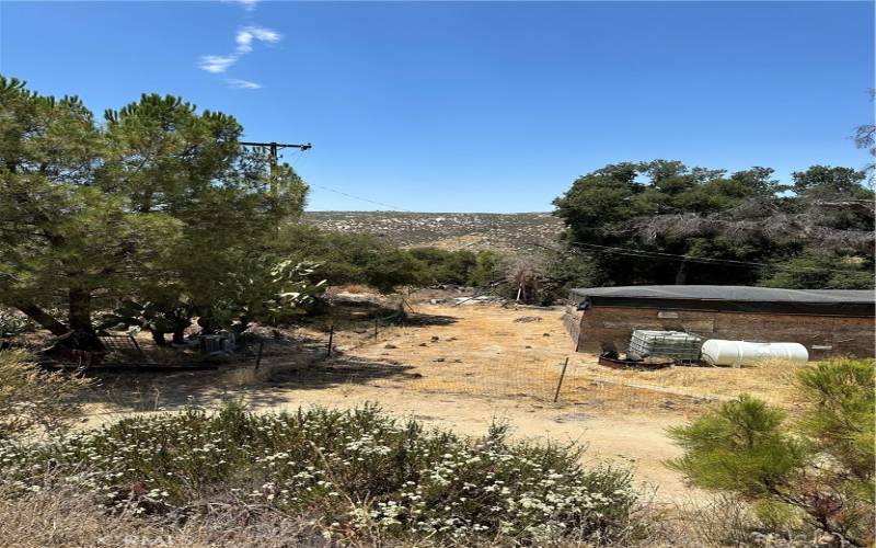 Storage shed next to house.