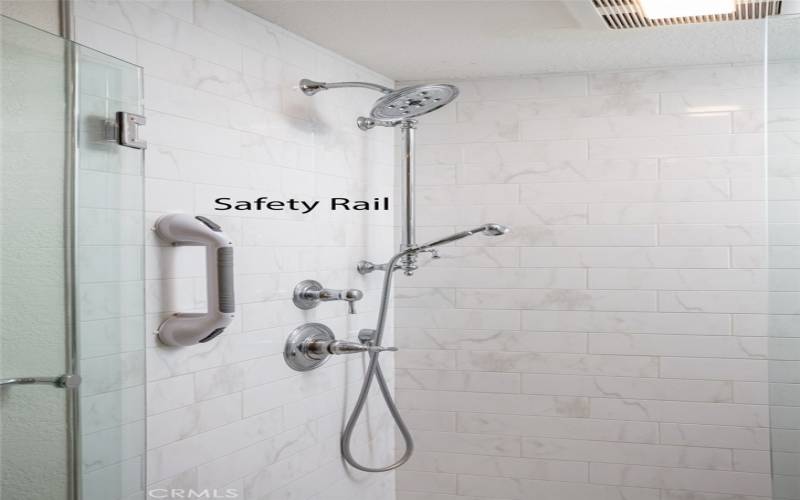 Primary Bath Walk-in Shower with Safety Rail