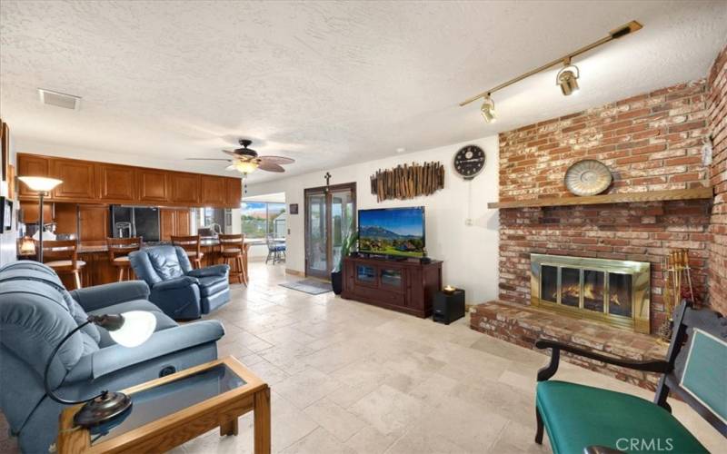 Primary Home - Family Room Large Used Brick Fireplace with Mantle