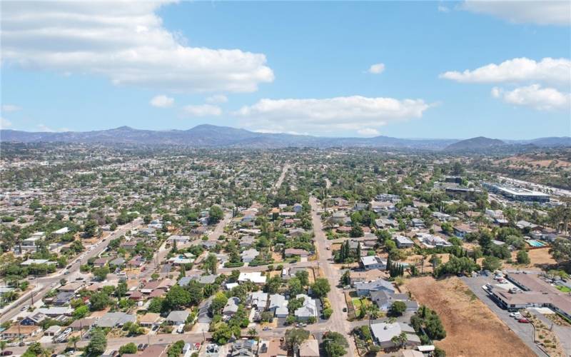 Neighborhood view with mountains in the distance