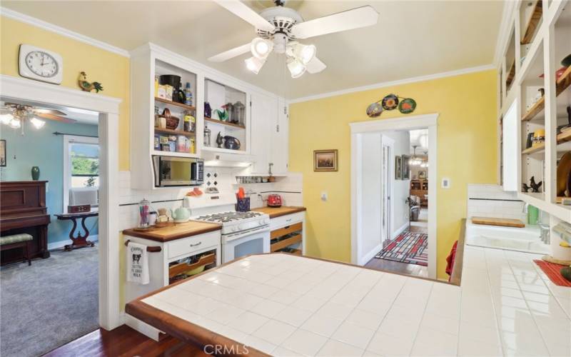 Kitchen with easy access to living room