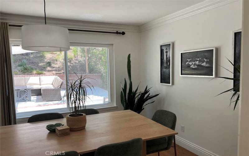 Dining Room with View to Backyard