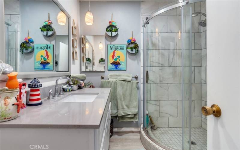 Hall Bathroom with Upgraded Shower, Vanity and Toilet