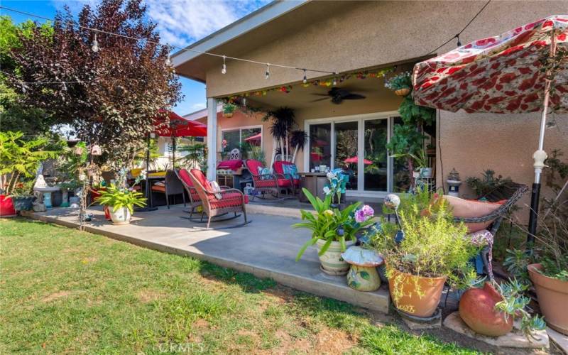 Covered Patio with Extended Concrete Area
