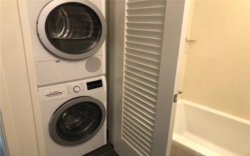 washer dryer in bathroom