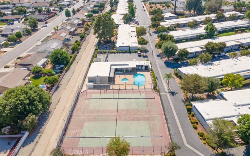 Community tennis courts and swimming pool