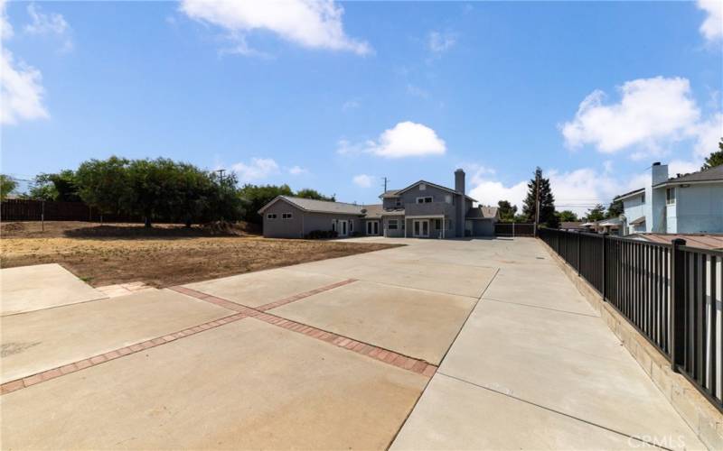 long concrete driveway Rv parking.