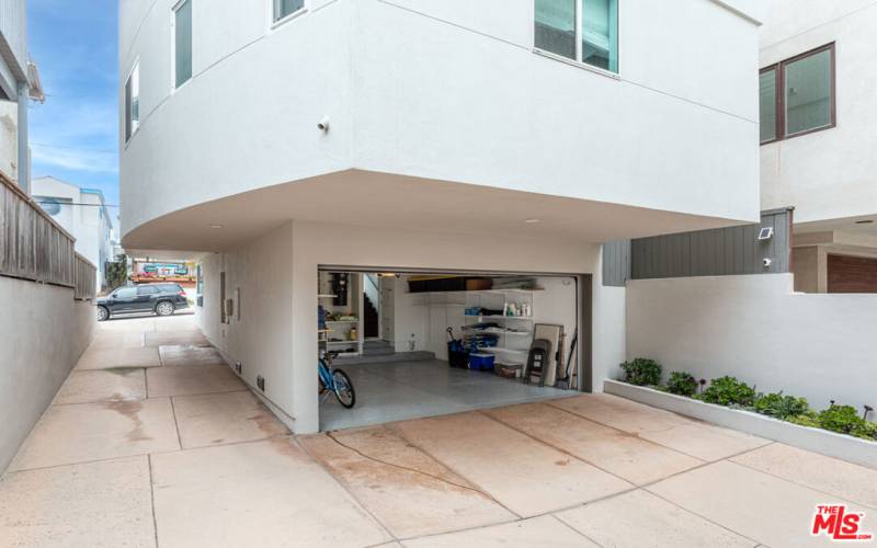 Garage with driveway