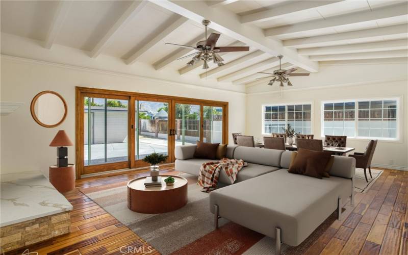 Virtually Staged Great Room- has so much character & charm!