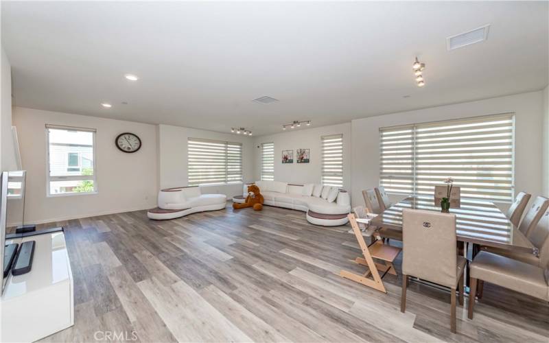 Family room with lots of window and view