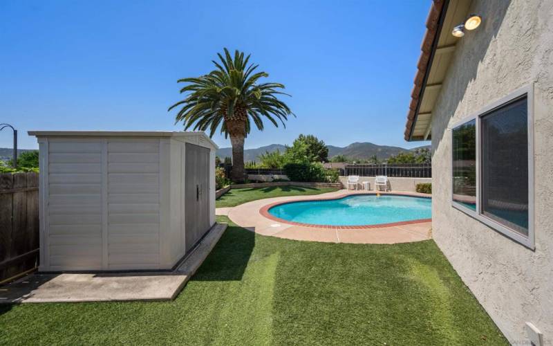 Side Yard - Pool Equipment Hidden In Shed