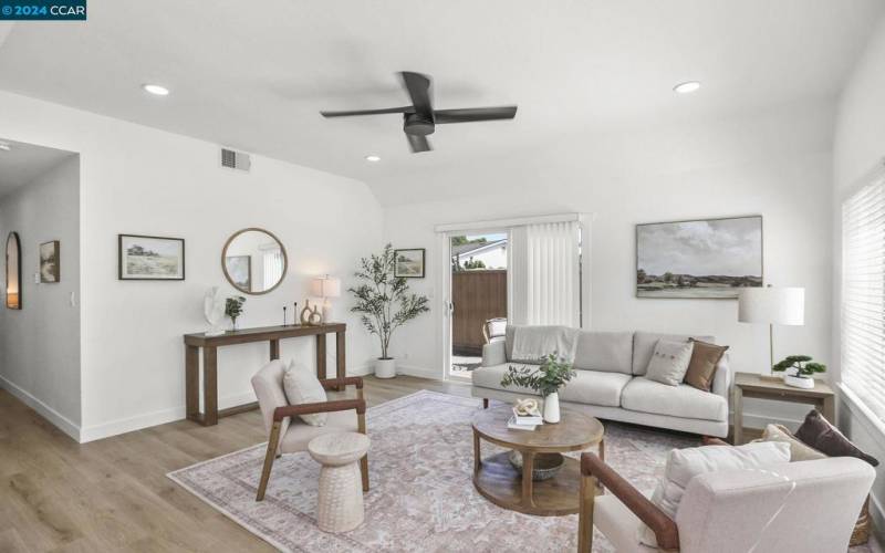 Livingroom facing patio