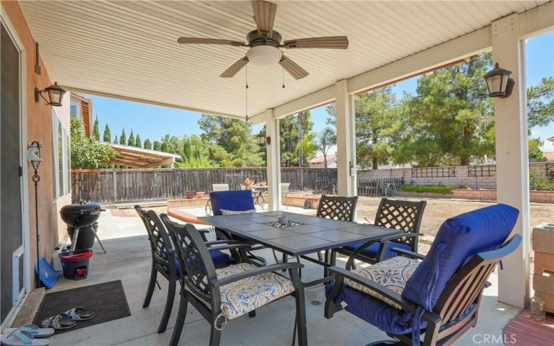 Covered patio at the backyard