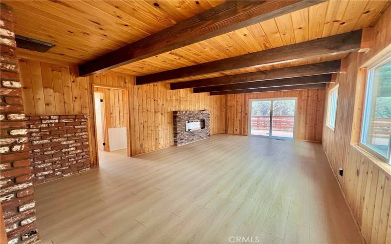 Family room with fireplace