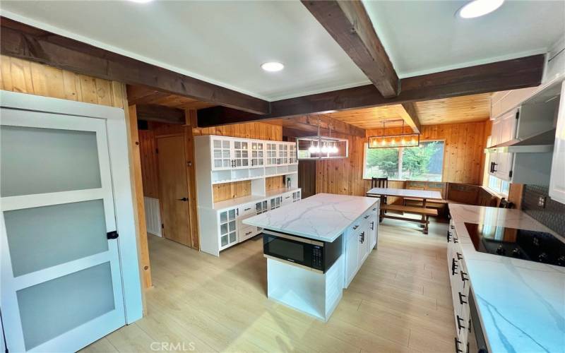 Large kitchen with island and pantry