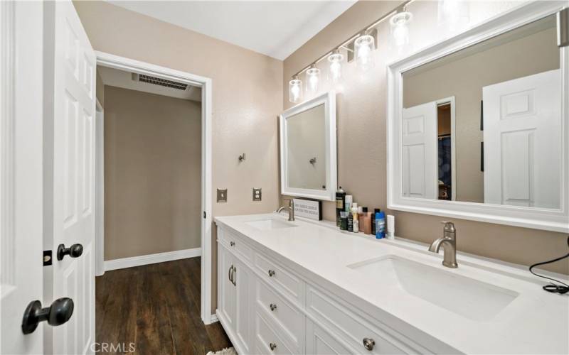 Dual sinks in upstairs guest​​‌​​​​‌​​‌‌​​‌​​​‌‌​​​‌​​‌‌​​‌‌​​‌‌​​​​ bathroom.