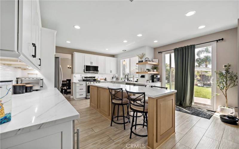 Kitchen Island with bar seating.