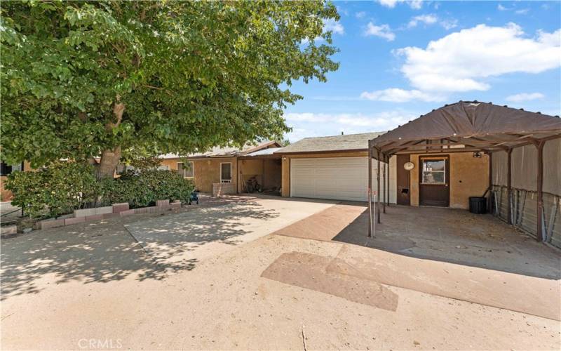 garage and covered patio