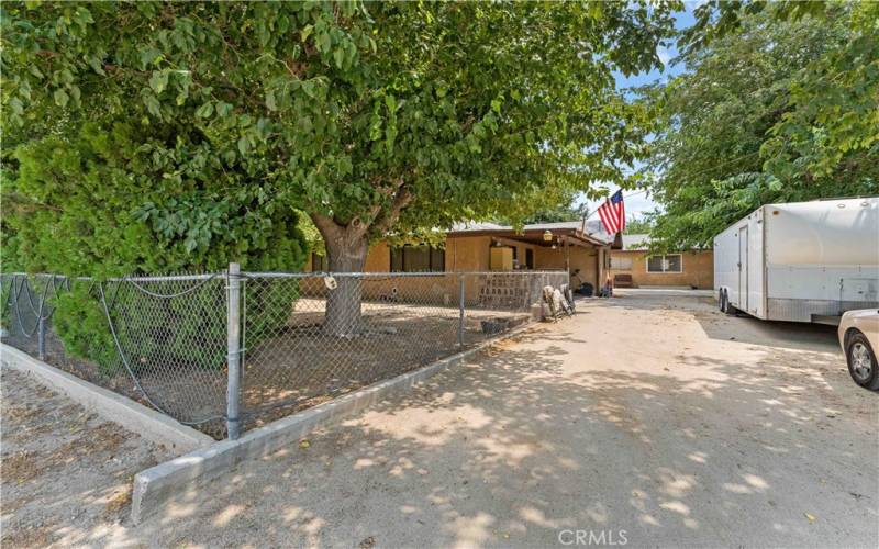 driveway and gated front yard