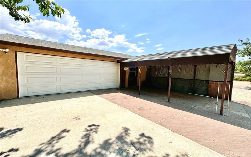 garage and covered patio