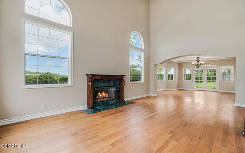 Living Room with high ceilings