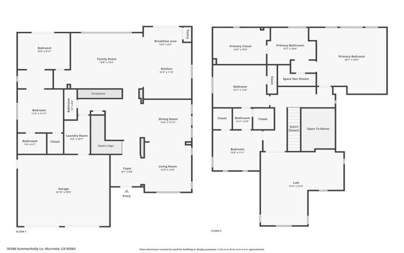 First and Second Floor, Floorplan