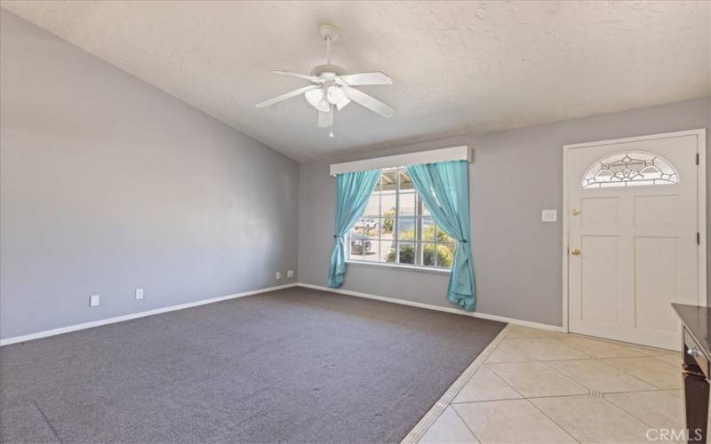 Entry way and living room.