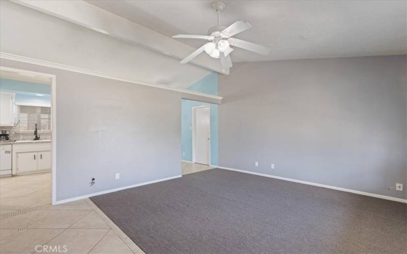 Living room to kitchen view