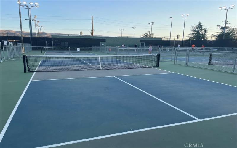 Popular pickle ball courts at nearby park.