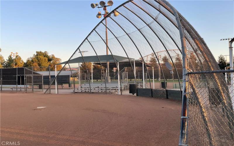 Baseball diamonds at community park.