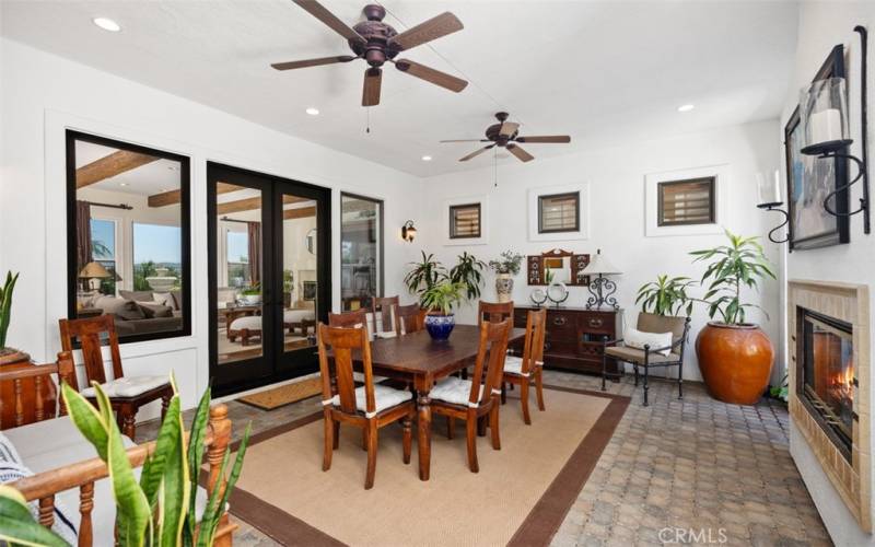 Outdoor Covered Eating Area off Living room