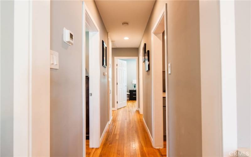 Hallway View with beautiful hardwood floors!