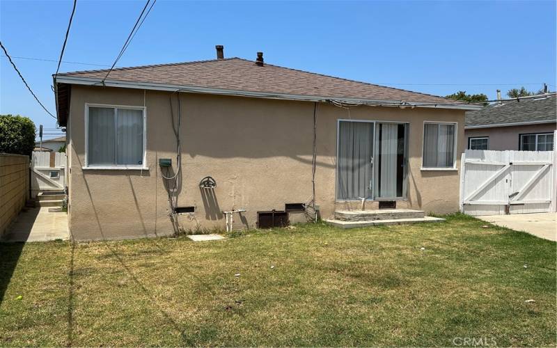 Rear view of house looking north