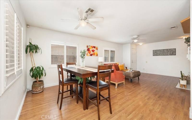 Dining area adjacent to both the kitchen and family room.