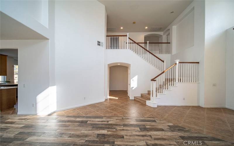 Stairs and hallway to first floor bedroom and laundry room