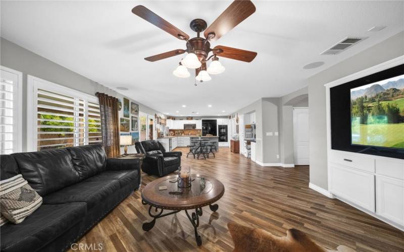 Family room open to Kitchen