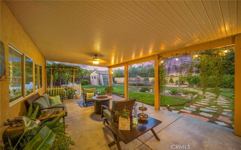 Large backyard patio