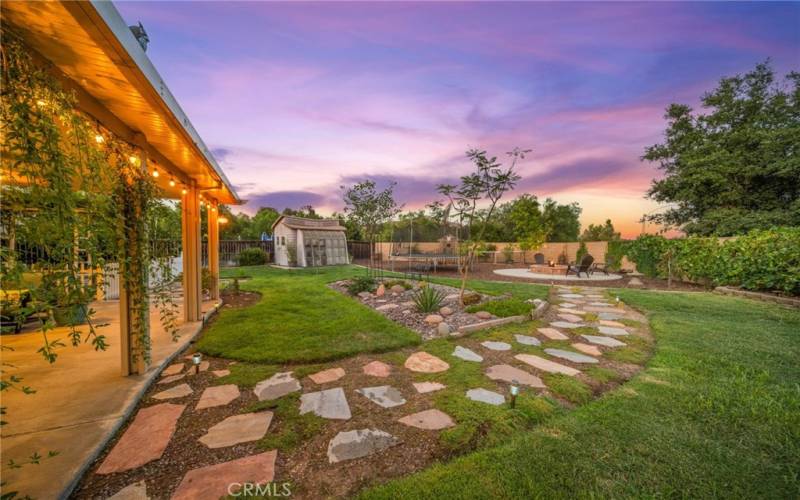 Walkway to the Fire pit and chicken coop