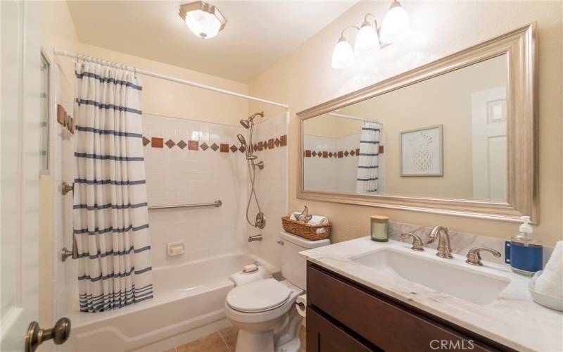 Downstairs has a full newly remodeled bathroom.