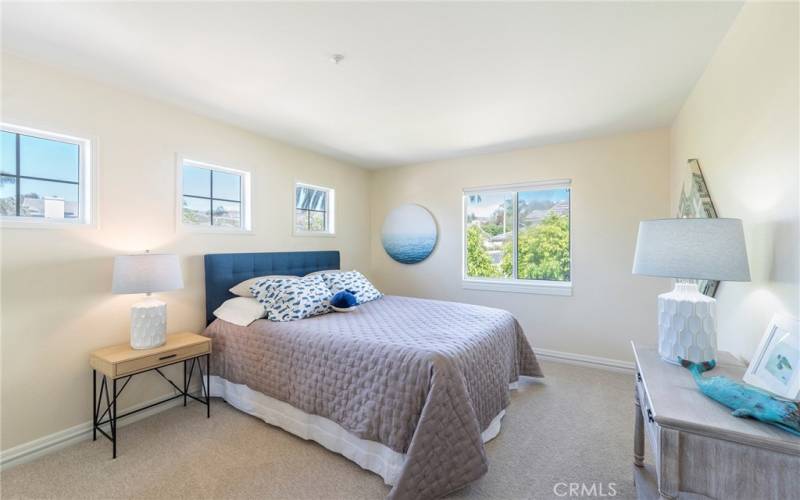 Fifth bedroom, lots of light with mirrored closet doors.