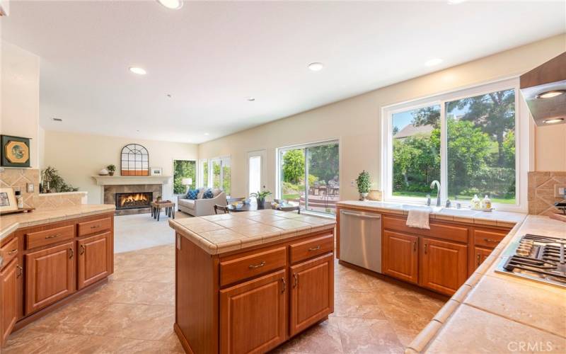 Open concept kitchen with an island, for more storage and seating.