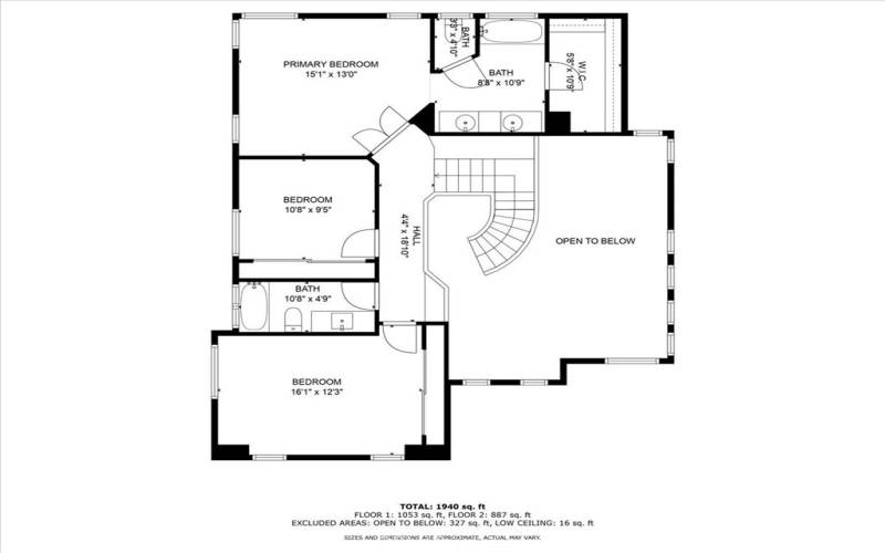 Upper level floor plan